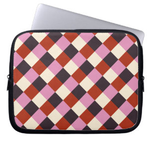Capa Para Notebook Red Pink Eggplant Ivory Retro Plaid