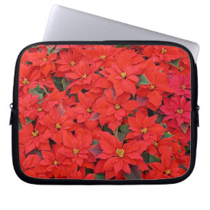 Capa Para Notebook Red Poinsettias I Festa Floral de Natal