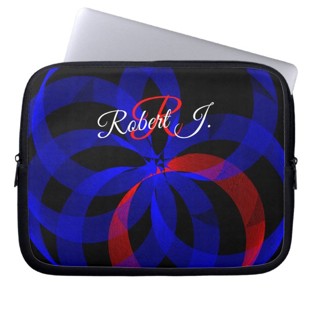 Capa Para Notebook Red Revolving Accent Geometric Electronics Bag (Frente)