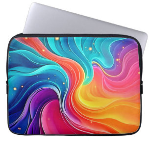 Capa Para Notebook Redemoinho de Energia Arco-íris: Arte de Fluxo Vib