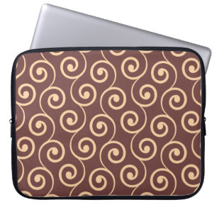 Capa Para Notebook Redemoinho do chocolate do vintage no pêssego dour