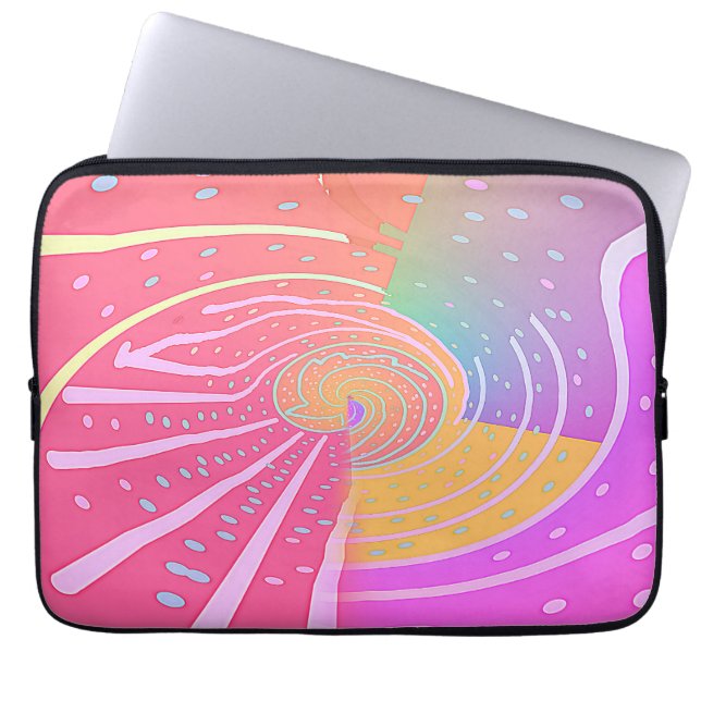 Capa Para Notebook Redemoinho Vórtice Arco-íris (Frente)
