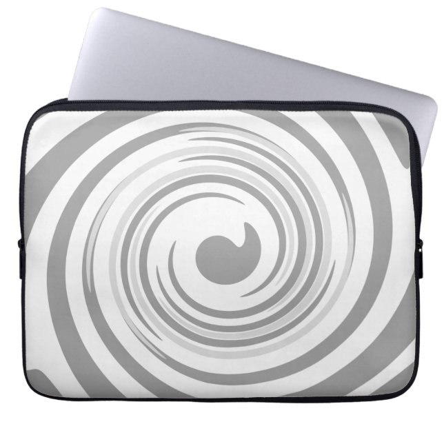 Capa Para Notebook Redemoinhos Modernos em Capinha de Laptop Cinza (Frente)