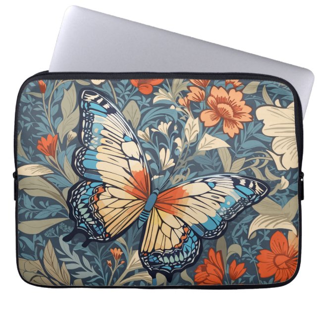 Capa Para Notebook Regal Butterfly Amidst William Morris Floral (Frente)