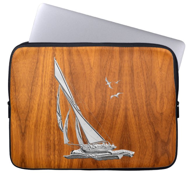 Capa Para Notebook Regatta Sailboat no estilo Teak Veneza (Frente)