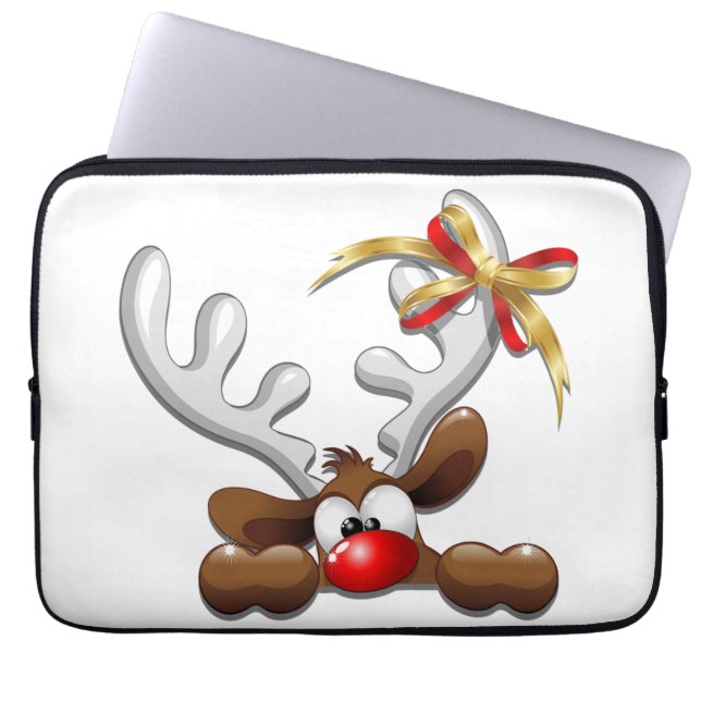 Capa Para Notebook Reindeer Enzergou Caráter de Natal Engraçado (Frente)