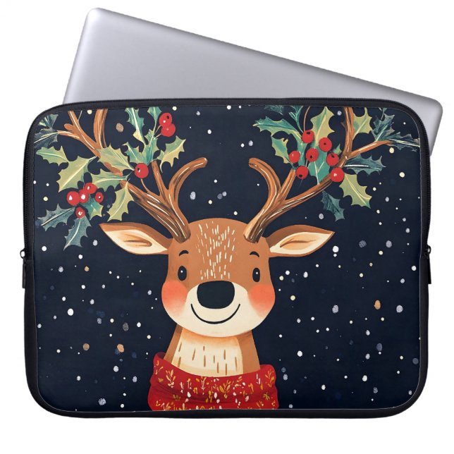 Capa Para Notebook Reindeer Starry Natal Twinkle Night (Frente)