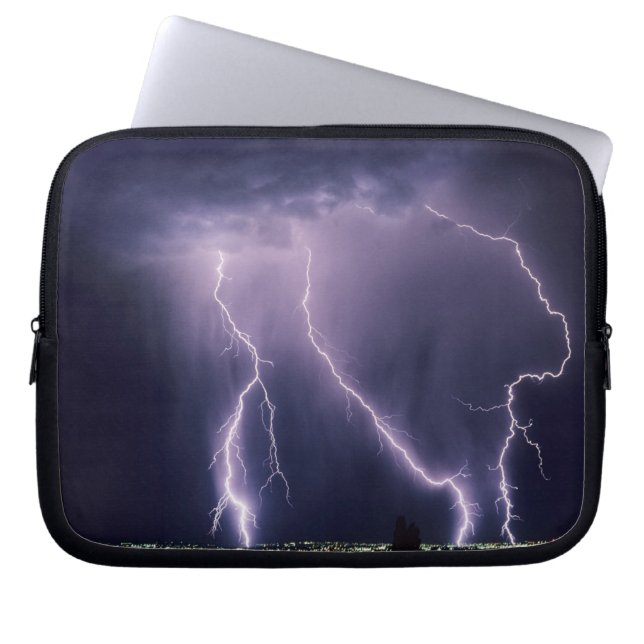 Capa Para Notebook Relâmpago sobre o Vale do Lago Salgado, Utah. (Frente)