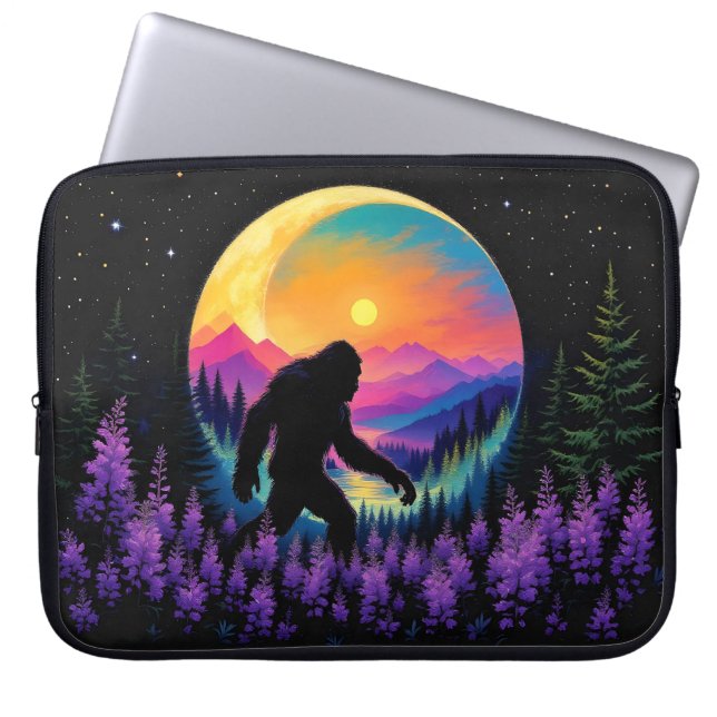 Capa Para Notebook Relógio de Lua da Montanha Arco-Íris Sasquatch (Frente)