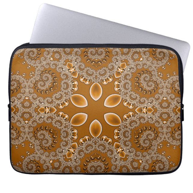 Capa Para Notebook Renda Fractal de Caramelo (Frente)
