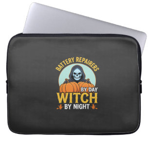 Capa Para Notebook Reparador de Bateria de Halloween Bruxa à Noite De