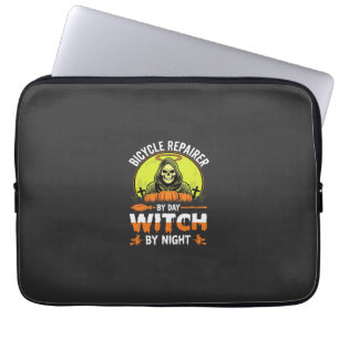 Capa Para Notebook Reparador de Bicicletas de Halloween de Dia Bruxa