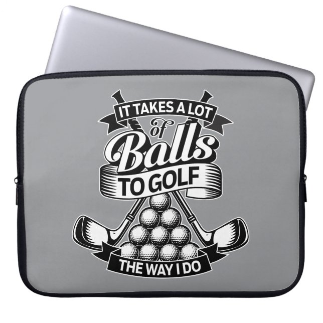 Capa Para Notebook Requer Muitas Bolas - golfe engraçado (Frente)