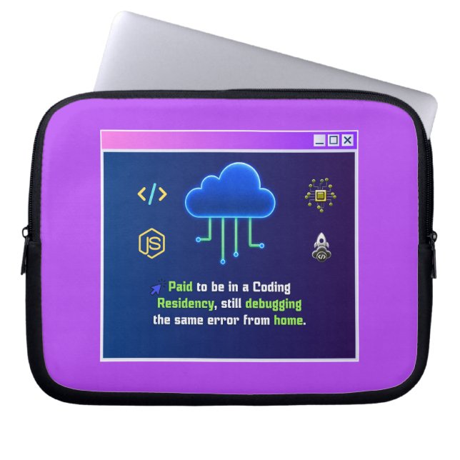 Capa Para Notebook Residência de Codificação Divertida, Hacker Retro  (Frente)