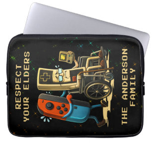 Capa Para Notebook Respeite Seus Anciãos Controle de Jogo Retro Diver
