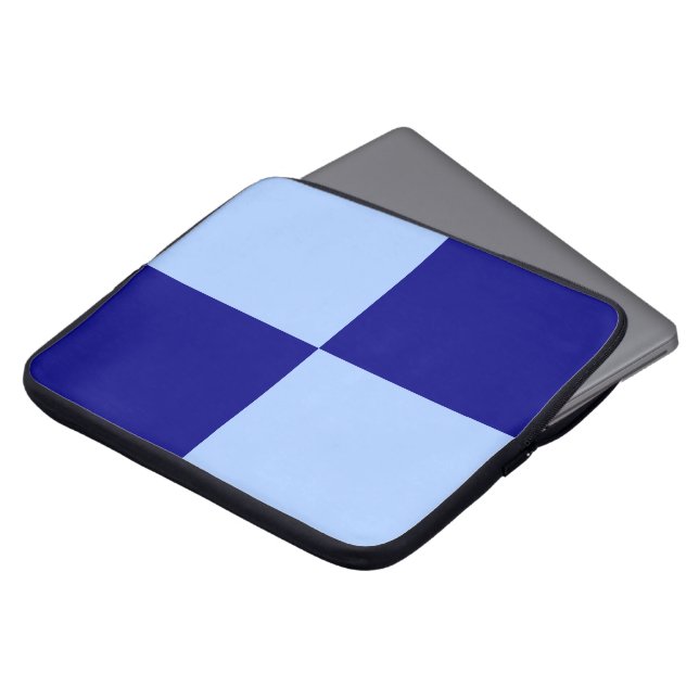 Capa Para Notebook Retângulos azuis e azuis escuro da luz - (Frente Topo)