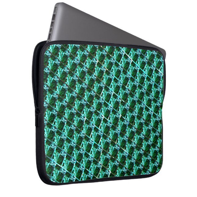 Capa Para Notebook Retângulos verdes azuis ou efeito de tijolo? (Frente Esquerda)