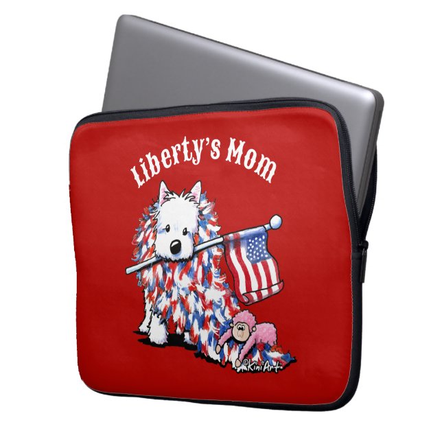 Capa Para Notebook Retrato da Liberdade KiniArt Westie (Frente Esquerda)
