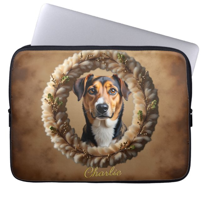 Capa Para Notebook Retrato de Animal de Estimação Personalizado – Bas (Frente)
