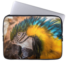 Capa Para Notebook Retrato de arara azul e amarela