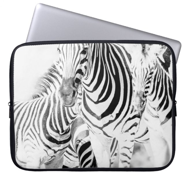 Capa Para Notebook retrato de grupo de zebra monocromática, Nat sul-a (Frente)