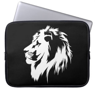 Capa Para Notebook Retrato de leão (branco)