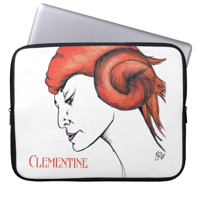Capa Para Notebook Retrato de mulher de cabelo laranja em estilo Pop  (Frente)