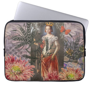 Capa Para Notebook Retrato de Mulher de Virgem Antigo Colorido Rico