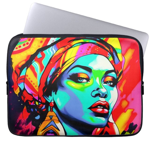 Capa Para Notebook Retrato de pop Art (Frente)