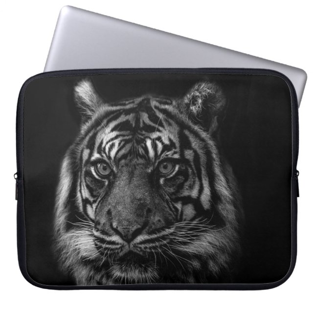 CAPA PARA NOTEBOOK RETRATO DE TIGER EM BW (Frente)