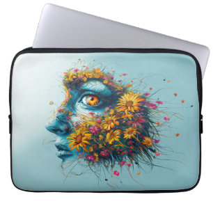 Capa Para Notebook Retrato Floral da Deusa Mãe Natureza Arte