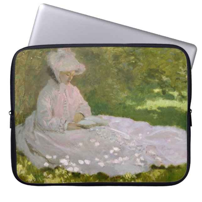 Capa Para Notebook Retrato Impressionista de Primavera, Claude Monet (Frente)