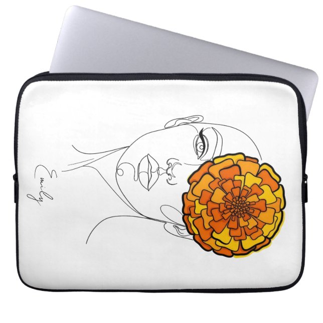 Capa Para Notebook Retrato Personalizado da Flor de Nascimento de Out (Frente)