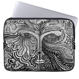 Capa Para Notebook Retrato preto e branco da linha tripla