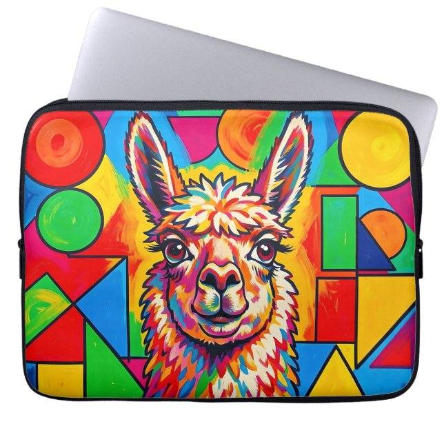 Capa Para Notebook Retrato Vibrante de Llama em Pop Art (Frente)