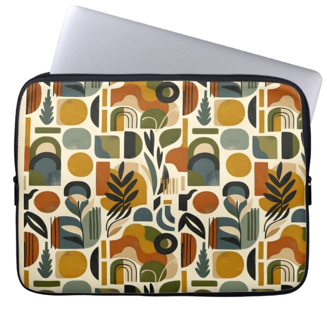 Capa Para Notebook Retro Botanica Geometrica (Frente)