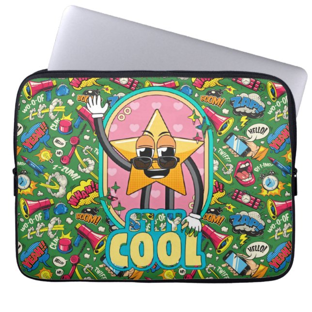Capa Para Notebook Retro Comic Pop Star Laptop Sleeve (Frente)