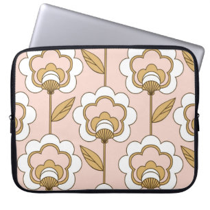 Capa Para Notebook Retro-floral: padrão de vinheta sem costura.