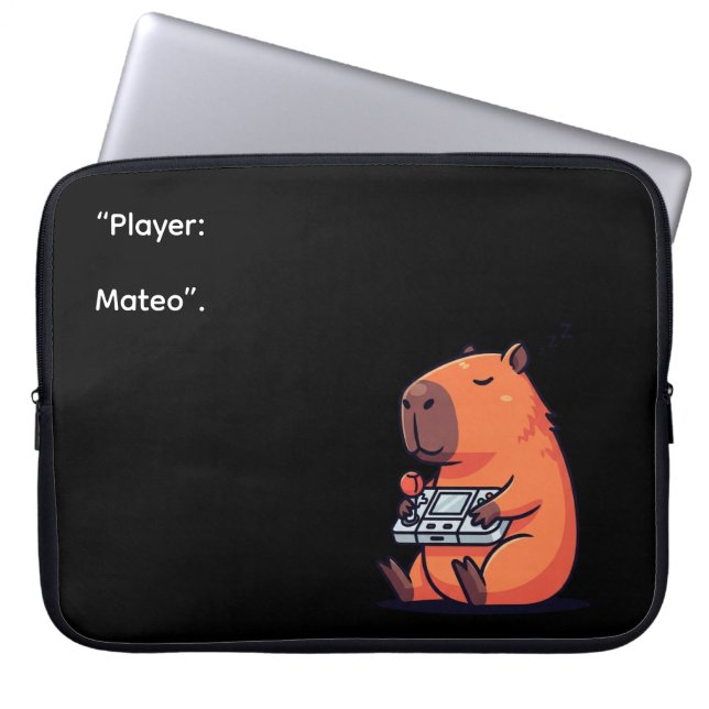 Capa Para Notebook Retro Gamer Capybara Laptop Sleeve – Old School St (Frente)