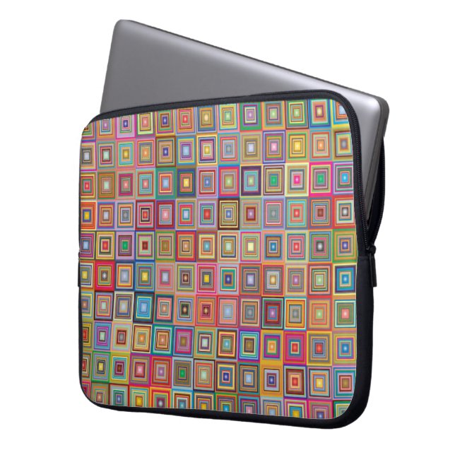Capa Para Notebook Retro Geometric Square Tile Pattern (Frente Esquerda)