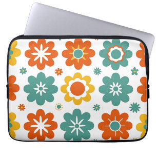 Capa Para Notebook Retro Geométrico Flor do Poder Boho dos Anos 70