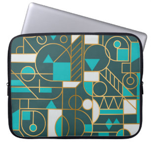 Capa Para Notebook Retro Geométrico: Trabalho de arte minimalista.
