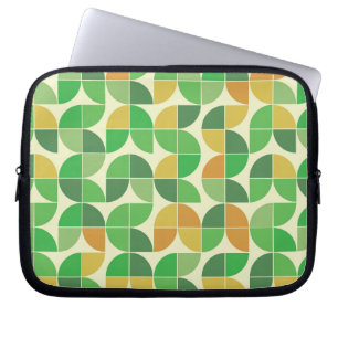 Capa Para Notebook   Retro Meados do século  Geométrico floral  verde