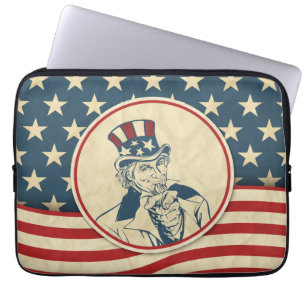 Capa Para Notebook Retro Tio Sam Americana russa