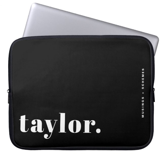 Capa Para Notebook Retro Typography Black and White  Personalized (Frente)