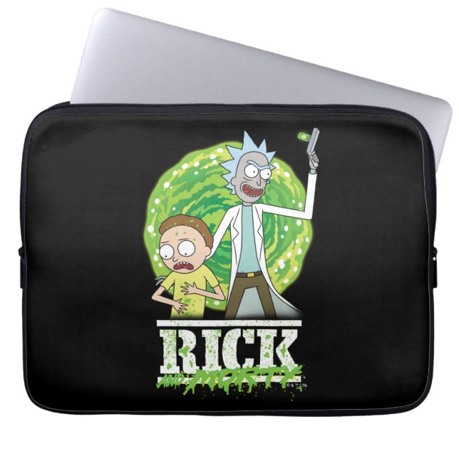 Capa Para Notebook RICK AND MORTY™ | Salpico Verde (Frente)