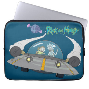 Capa Para Notebook RICK E MORTY™  Desembarque Em Navio Espacial