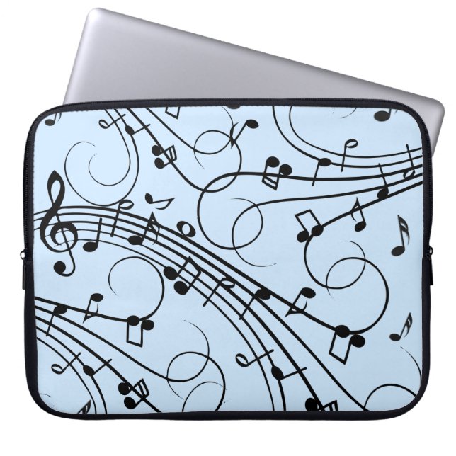 Capa Para Notebook Rico Music Notes Blue (Frente)
