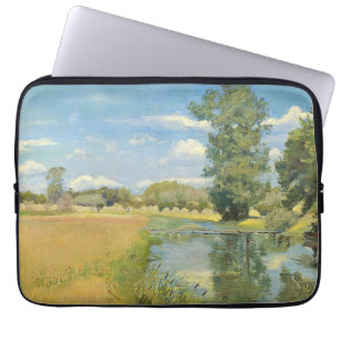 Capa Para Notebook Rio através de uma paisagem de colheita, Verão