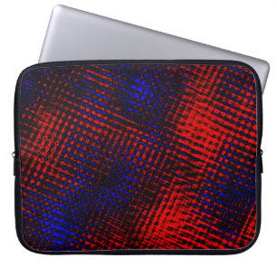 Capa Para Notebook Riscos vermelhos cruzados e fundo azul?
